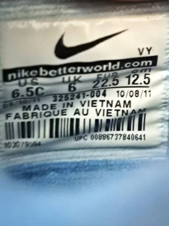 Nike Delta Force Low Toddler 6.5C Black & Baby Blue Sneakers 325241-066 - Picture 6 of 6